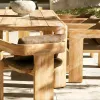 High-End Teak Luxury Nordic Style All-Weather Outdoor Dining Sofa and Dining Set for Hotel Villa Restaurant Garden