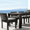 Hot Sale Marbella Aluminum Outdoor Table and Chairs Hotel Luxury Black Metal Outdoor Furniture Aluminum Outdoor Dining Set