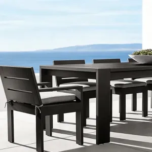 Hot Sale Marbella Aluminum Outdoor Table and Chairs Hotel Luxury Black Metal Outdoor Furniture Aluminum Outdoor Dining Set