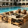 Hotel Farmhouse Villa Patio Garden Traditional Design Teak Solid Outdoor Sofa Set with Durable Eco-Friendly Cushions