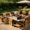 Hotel Patio Garden Sofa Set Teak Outdoor Teak Wooden Sofa Outdoor Furniture Solid Teak Sofa Set