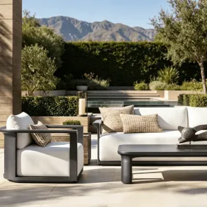 Luxury Aluminum Patio Sofa Set Durable Modern Outdoor Furniture for Garden Metal Material
