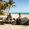 Luxury Durable UV-Resistant Wicker Sofa Set with Waterproof Cushions for Outdoor Use in Hotels Parks Villas Beaches