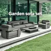 Luxury Modern Aluminum Outdoor Sofa Set with Waterproof Cushions Rust Durable Design for Garden Patio Use