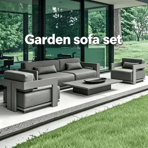 Luxury Modern Aluminum Outdoor Sofa Set with Waterproof Cushions Rust Durable Design for Garden Patio Use