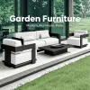 Luxury Modern Aluminum Waterproof Durable Comfortable Portable Cushion Sofa Set for Garden Patio Villa Hotel Dining Courtyard