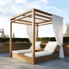 Luxury Modern Fashionable Daybed for Hotels Villas Patios Durable Waterproof Outdoor Sunbed for Courtyards