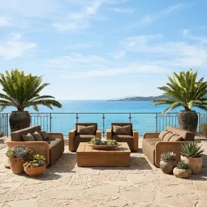 Luxury Solid Teak Wood Comfortable Outdoor Furniture Set-Modern Modular Patio Sofa Dining Collection for Courtyard Hotel