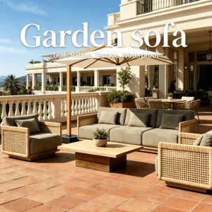 Luxury Sustainable Grade-A Solid Teak Wood Outdoor Daybed Modern Hand-Woven Rope Chaise Lounge Sofa for Resort Hotel Project