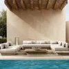 Minimalist Design Teak Outdoor Sofa Set Hotel Furniture Solid Wooden Patio Sofa Set Outdoor FurnitureTeak Outdoor Garden Sofa