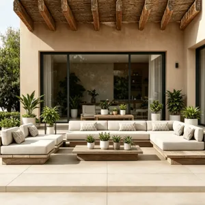 Minimalist Design Teak Solid Wood Outdoor Sofa Set for Hotel Use Weather Resistant Eco-Friendly Patio Garden Furniture