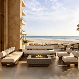 Modern Aluminum Dining Sofa Set-Waterproof Black Outdoor Furniture for Courtyard Hotel Patios