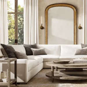 Modern Living Room Sofa Set Furniture White Fabric l Shaped Corner Modular Couches Sectional Sofa