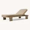 Modern Luxury Burmese Teak Adjustable Outdoor Chaise Longue Sun Lounger UV Resistant Eco-Friendly for Villa Courtyard Poolside