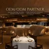 Modern Luxury Custom Wood Restaurant Dining Table and Chairs Set for Five-Star Hotel Resort Villa Cafe Project Furniture