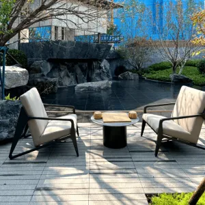 Modern Luxury Outdoor Sofa Set with Coffee Table Modular Garden Furniture for Resort Hotel Villa Project Deep Seating Patio Sofa