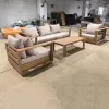 Modern Luxury Solid Teak Wood Outdoor Furniture Set Waterproof Garden Patio Lounge Sofa for Hotel Resort Villa Project