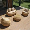 Modern Luxury Woven Rattan Rope Outdoor Sofa Set Aluminum Frame UV Resistant Durable Garden Furniture Resort Hotel Villa Patio
