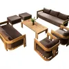 Modern Outdoor Teak Contemporary High-end Luxury Villa Courtyard Garden Patio Wooden Sofa Set Hotel Villa Courtyard Project