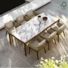 Modern Teak Outdoor Dining Table Chair Set for Hotel Courtyard Villa Use Comfortable Portable Stackable Waterproof Cushions