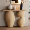 Modern Wabi-Sabi Solid Wood Console Table Artistic Minimalist Hallway Entrance Table for Villa Hotel Gallery Project