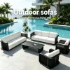 ODM Modern Luxury Aluminum Outdoor Sectional Sofa Set Weatherproof Modular Patio Lounge Furniture for Hotel Garden Villa Resort