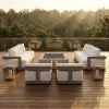 ODM OEM Modern Outdoor Luxury Teak Furniture Set Durable Waterproof Anti-corrosion Solid Wood Sofa Table Chair for Villa Hotel