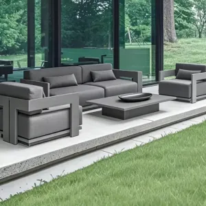 OEM ODM Luxury Modern Aluminum Outdoor Sofa Set with Waterproof Cushions Rust Durable Design for Garden Patio Use