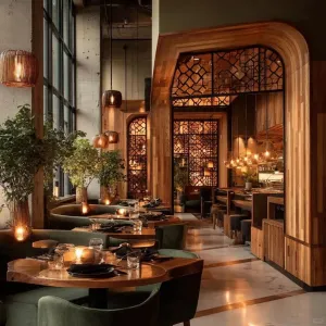 OEM ODMSustainable Solid Wood Hotel Dining Furniture Set Modern Bespoke Restaurant Table and Chairs for Five-Star Resort Project