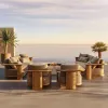 Outdoor Furniture Set Garden Sofas Sectional Sofa Teak Wood Frame Patio Furniture Sofa Set for Hotels Villas Parks Patio Use