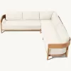 Outdoor L Shape One Seat Teak Sofa Set for Living Room Garden Modern Leisure Style Waterproof Durable