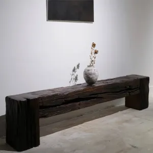 Wabi-Sabi Style Retro Nostalgia Solid Wood Console Table Weathered Grain Finish Customizable Artistic Creative Furniture Villa
