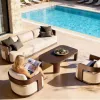 Wholesale Aluminum Outdoor Sofa Set Waterproof Cushions Rust-Proof Frame for Garden Patio Poolside Hotel Villa Outdoor Furniture