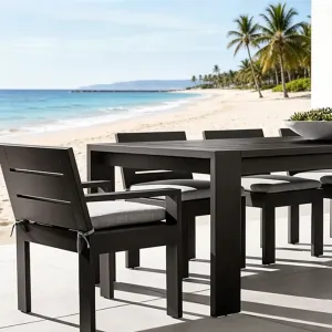 Wholesale Modern Aluminum Outdoor Dining Set Patio Furniture Metal Garden Table and Chairs for Courtyard OEM ODM