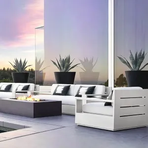 Wholesale Outdoor Furniture Luxury All Weather Outdoor Sofa Set Backyard Hotel Patio Furniture Villa Aluminum Garden Sofa Set