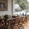 Wholesale Outdoor Garden Furniture Solid Wood Folding Table and Chair Set Weather Resistant Teak Patio Dining Set for Balcony