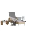 Beige Light Grey PE Rattan Foldable Modern Garden Set 157x55x92 cm Sun Lounger Beach Terrace Camping Outdoor Furniture for