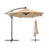 Best Choice 10ft Solar LED Modern Aluminum Offset Hanging Market Patio Umbrella Auto Tilt Adjustment 8 Ribs Sand Outdoor