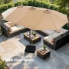 15 Feet Rectangular Oversized Double Sided Modern Design Garden Parasol Base Large Outdoor Table for Patio Outdoor Furniture