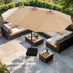 15 Feet Rectangular Oversized Double Sided Modern Design Garden Parasol Base Large Outdoor Table for Patio Outdoor Furniture