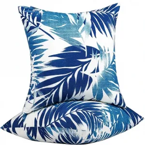 JMGBird Bamboo Water Resistant Outdoor Throw Pillows Set of 2 with Inserts-18x18 Durable Patio