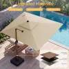 Jentafix 10x13 FT Wood Pattern Aluminum Patio Umbrella Base Large Deluxe Cantilever Rectangular Double Top Heavy Duty
