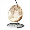 LUTINLIX Oversized Hanging Egg Chair Outdoor Furniture Wicker Swing Cushion 400lbs Capacity 1 Person