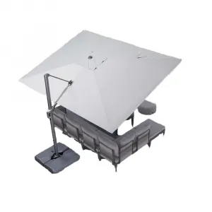Large Rectangular 270 X 350 cm Acrylic Frame Aluminium Garden Umbrella 360 Rotation Waterproof UV Resistant Sun Protection