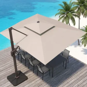 Latest Design Modern Beach Retractable Umbrella Waterproof Anti-UV Parasol for Hotel Restaurant Outdoor Use