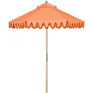 Luxury Modern Large Waterproof Aluminum Pole Beach Parasol Tassels Scallop Edge Patio Umbrella Outdoor Pool Courtyard Gym
