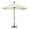 Modern Commercial Outdoor Patio Dining Furniture for Restaurant Beach Hotel Porch-Waterproof Aluminum Pole Fabric Umbrella Set