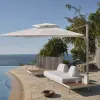 Modern Custom Outdoor Sun Umbrella with LED Light Waterproof Double Canopy 3x3m Aluminum Frame for Patio Pool Beach