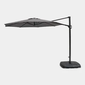 Modern Design Aluminum Grey 8 Rib Outdoor Umbrella 25m Hand Crank Adjustable ANGLE Waterproof Feature Outdoor Furniture Garden