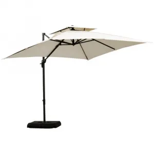Modern Design Customizable Aluminum Outdoor Parasol Crank Lift Waterproof for Garden Courtyard Terrace Cafe Leisure Park Use